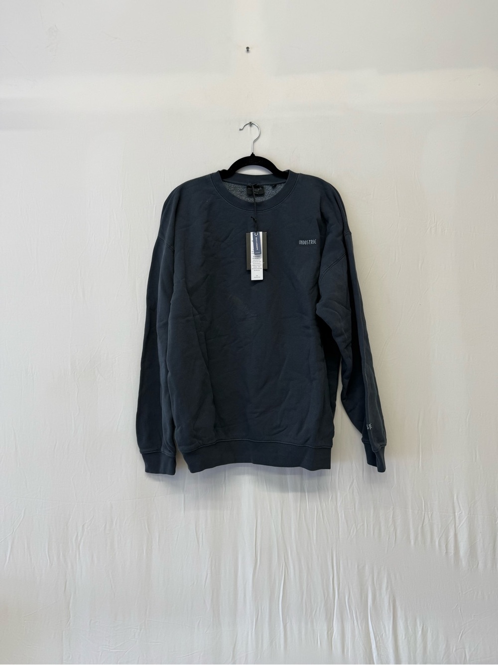 INDUSTRIE Men's The New Del Sur Washed Sweat Size S in Washed Indigo